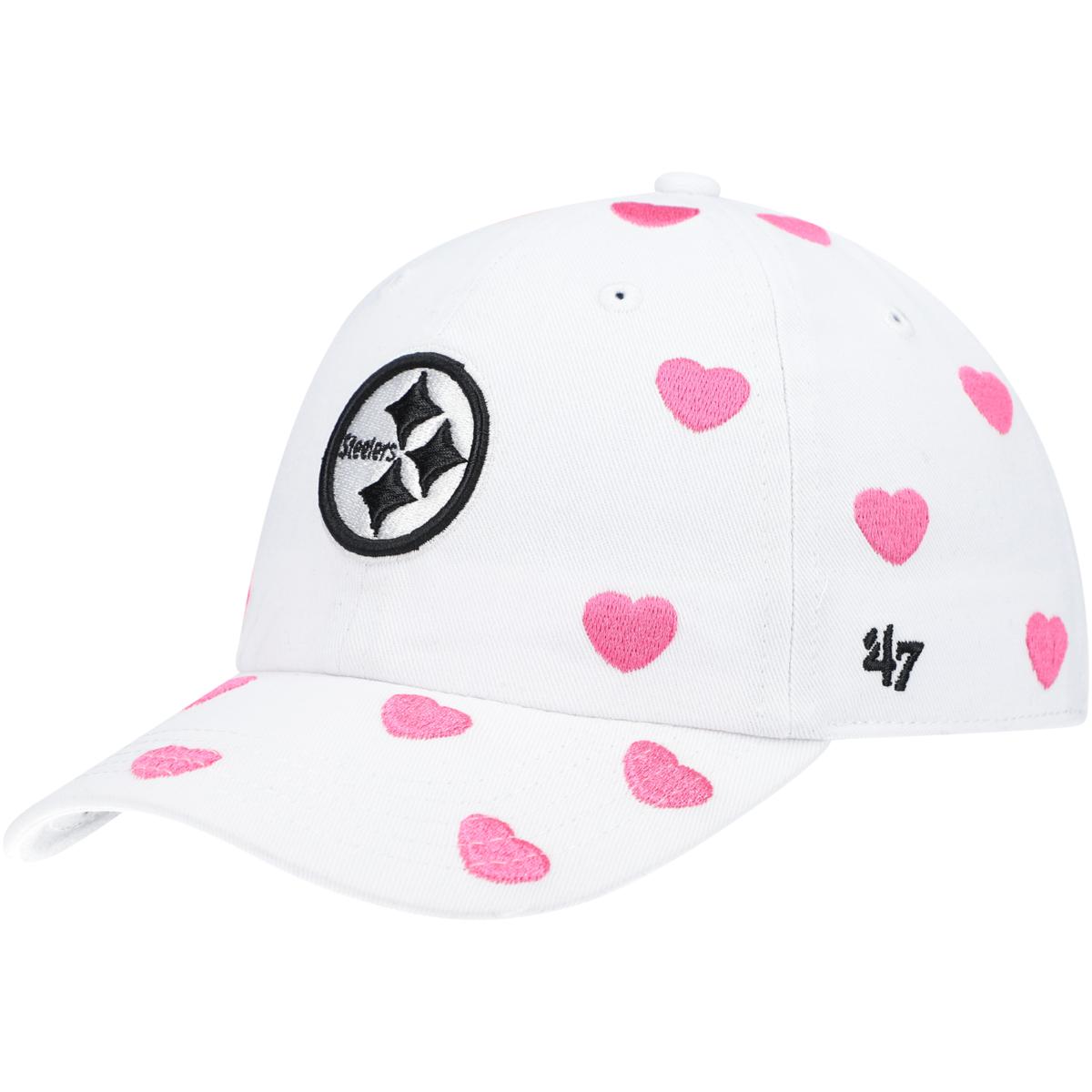 Women's '47 White Pittsburgh Steelers Miata Clean Up Logo Adjustable Hat