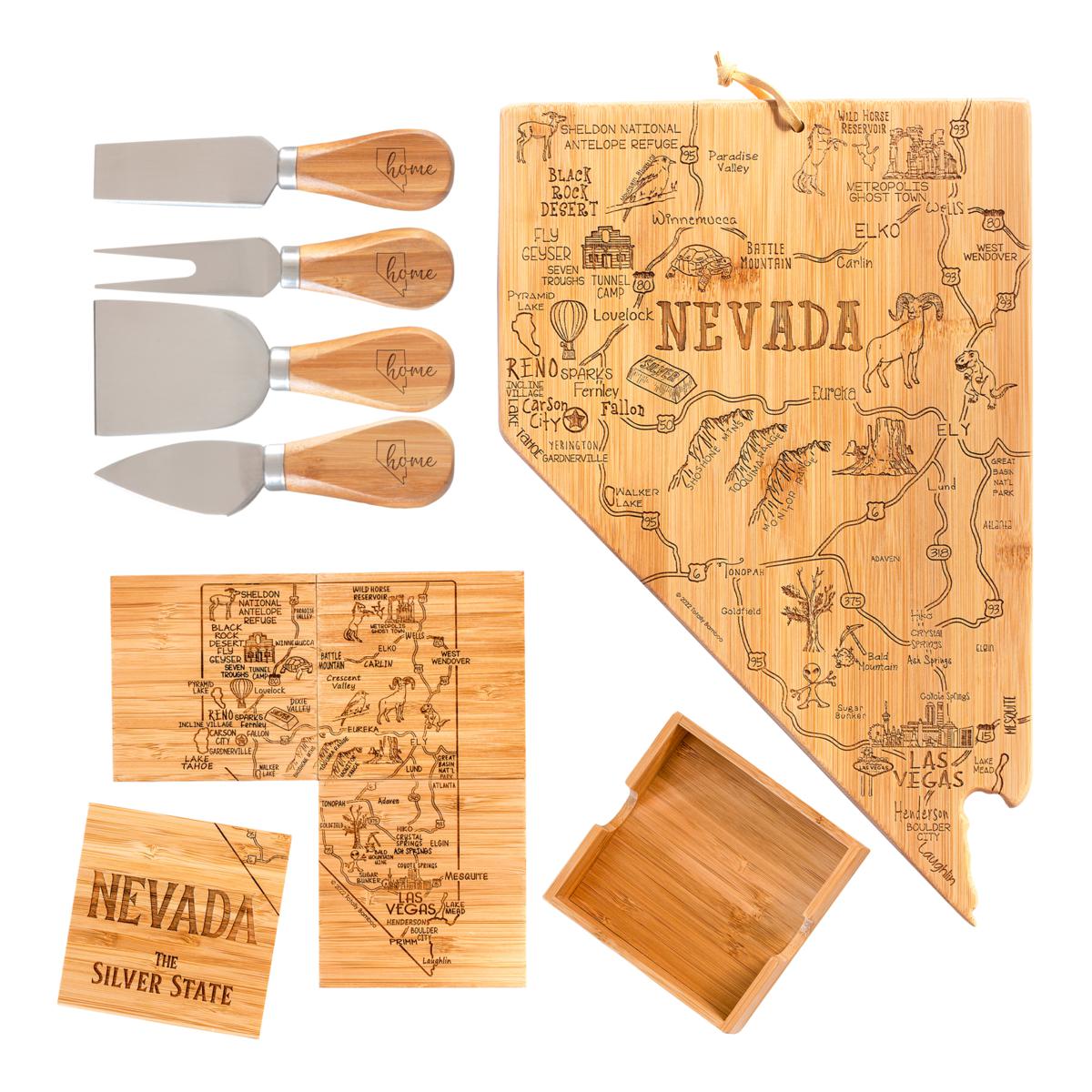 Totally Bamboo Slice of Life Cutting Board and Cheese Tools Set