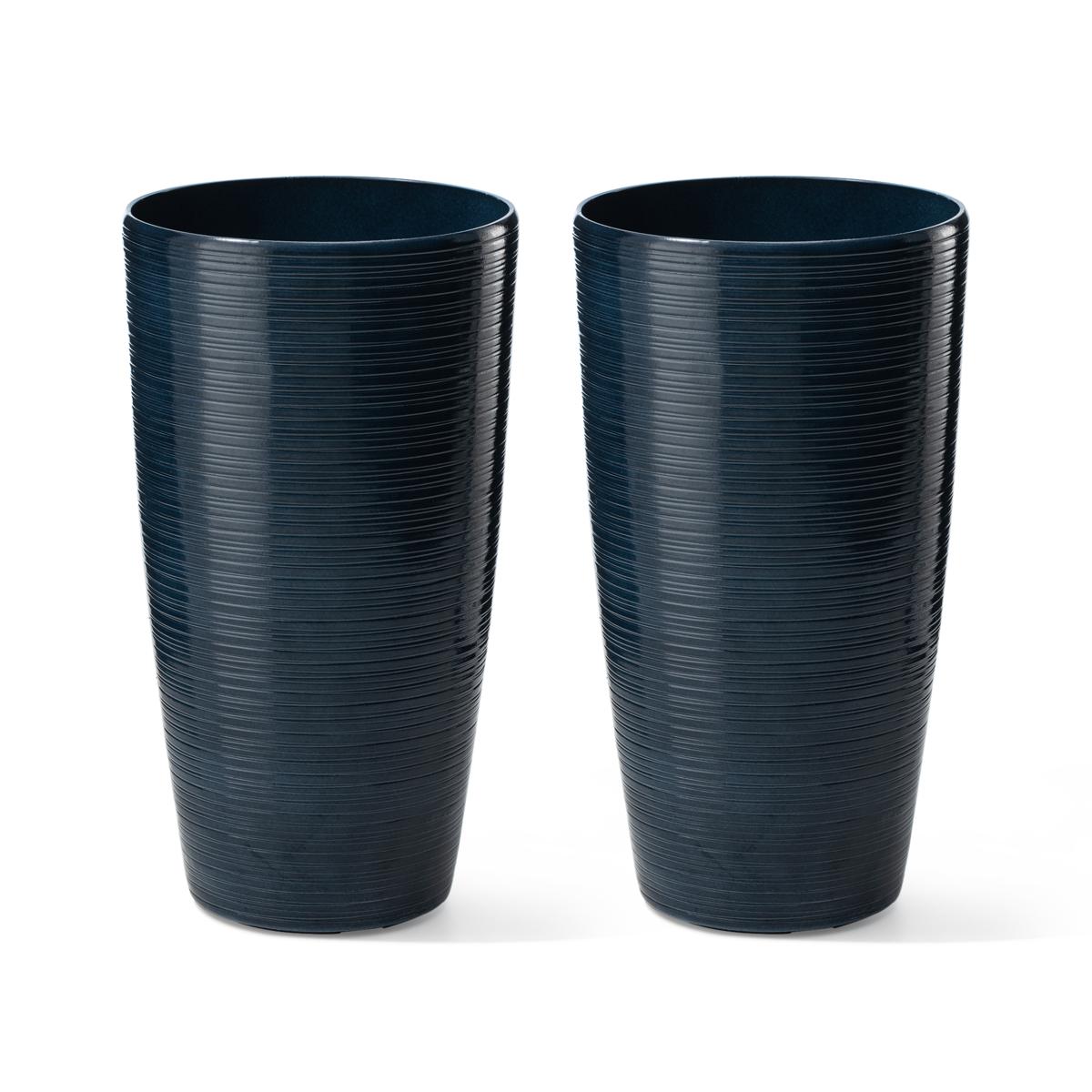 Turquoise Eco-Friendly Resin Stone Faux Ceramic Planter, 2 pc