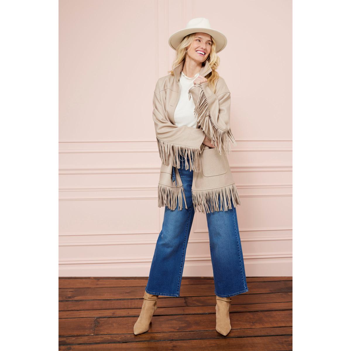 TWRHLL by Christie Brinkley Brushed Faux Melton Jacket with TWRHLL by Christie Brinkley Brushed Faux Melton Jacket with