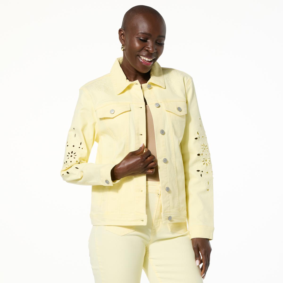 TWRHLL by Christie Brinkley Eyelet Embroidered Denim Jacket