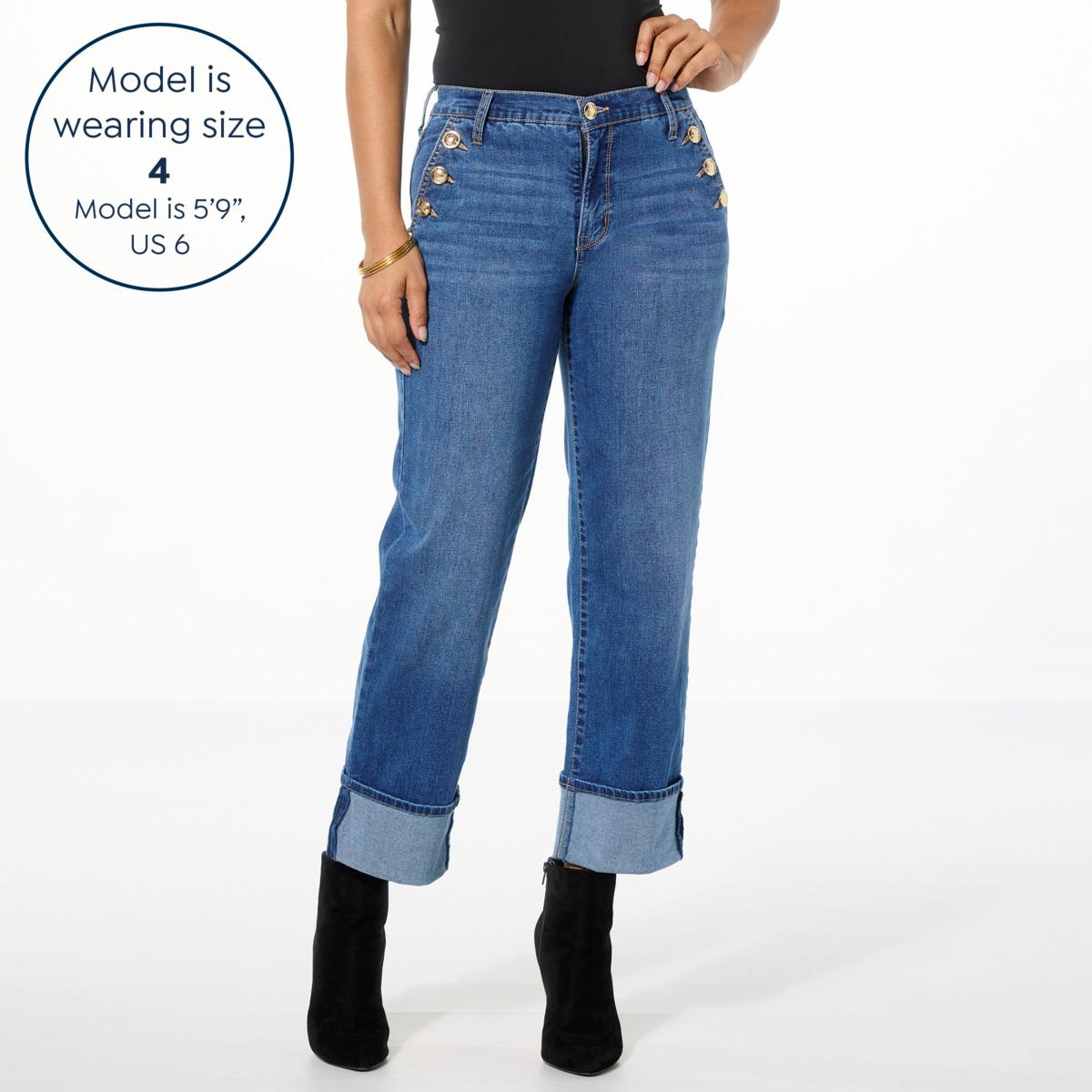 TWRHLL by Christie Brinkley Mid-Rise Relaxed Wide-Leg Jean
