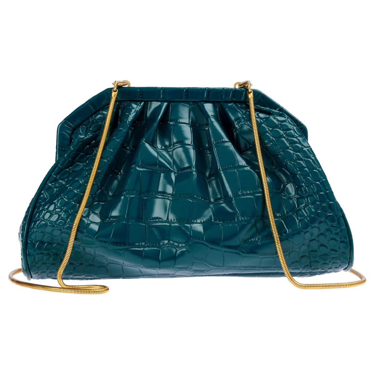 Teal clutch bag hot sale