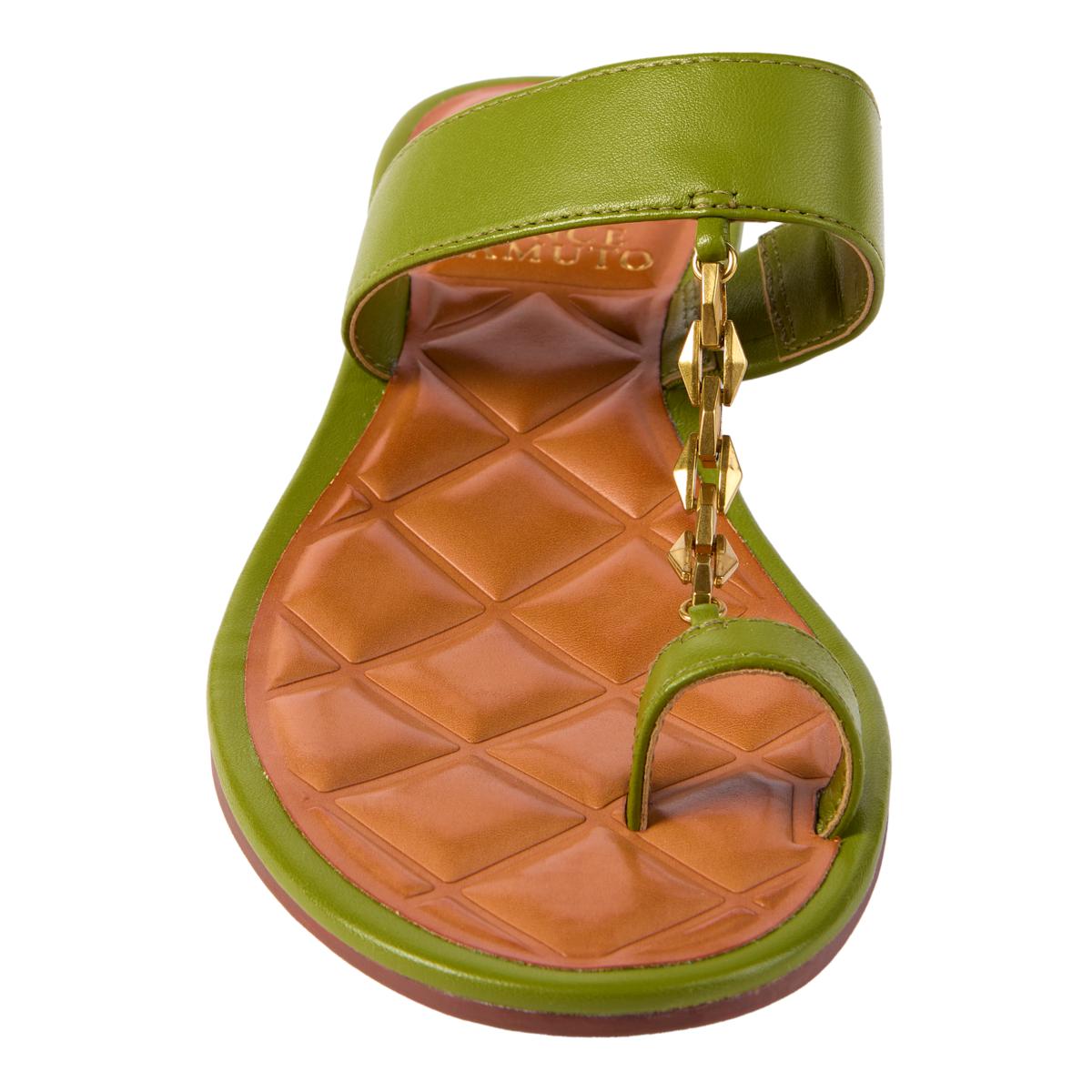 Vince Camuto Lexie Leather Chain Detail Toe Loop Sandal