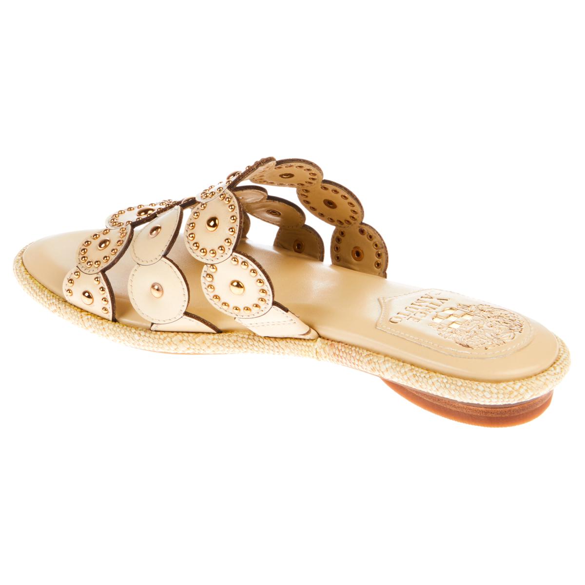 Vince Camuto レディース Senimda ポインテッドミッドカーフブーツ US サイズ: 7.5　並行輸入品 Vince Camuto Sennie Studded Leather⁄Suede Slide Sandal - 22441669