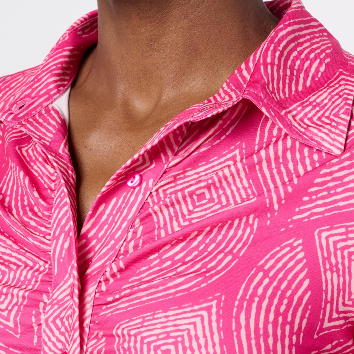Vivica A. Fox Collection Collared Knit Short Sleeve Button-Front
