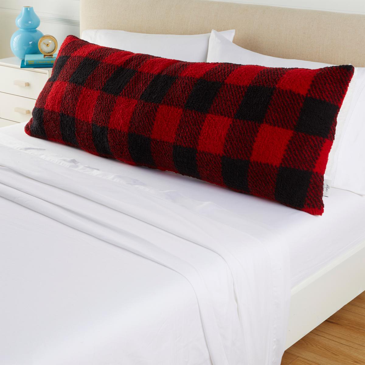 Buffalo Bills Plaid Plush Sherpa Bed Pillow - Blue