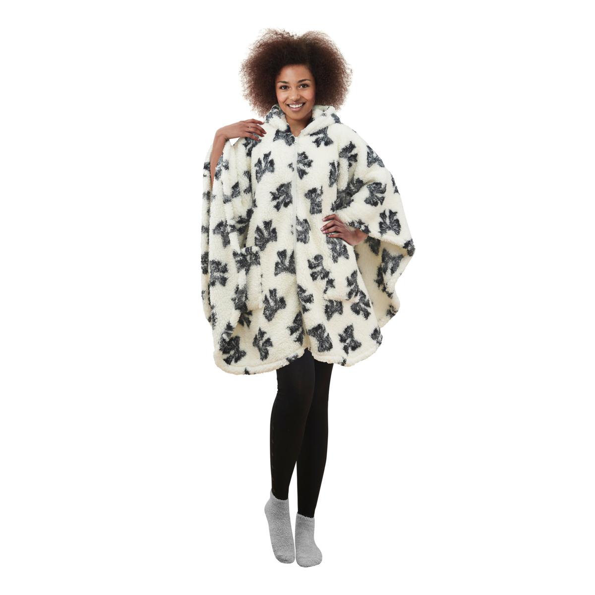 Warm & Cozy Sherpa Zip Angel Wrap | HSN