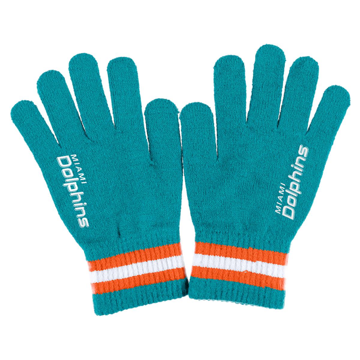 Miami Dolphins WEAR by Erin Andrews Women's Striped Scarf & Gloves Set