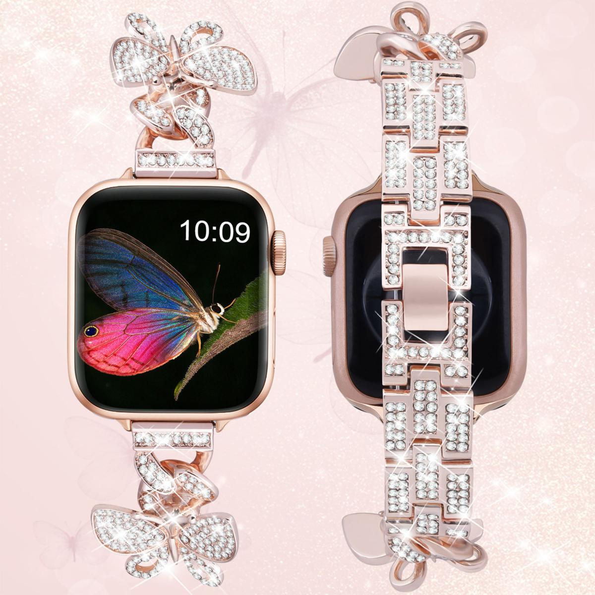 Rhinestone apple best sale watch band