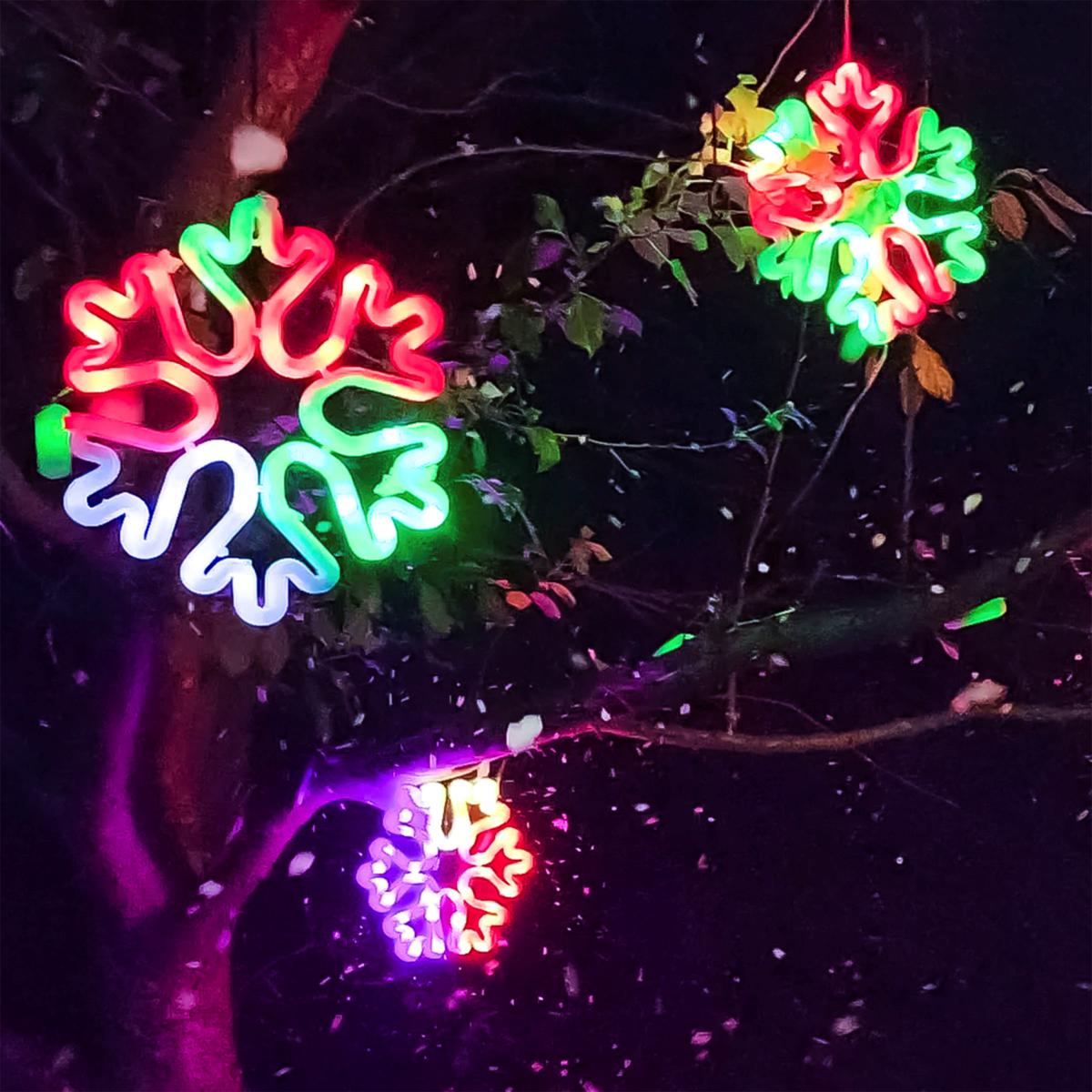 Winter Lane Magic Neon RGB Snowflakes with Remote - 2-pack
