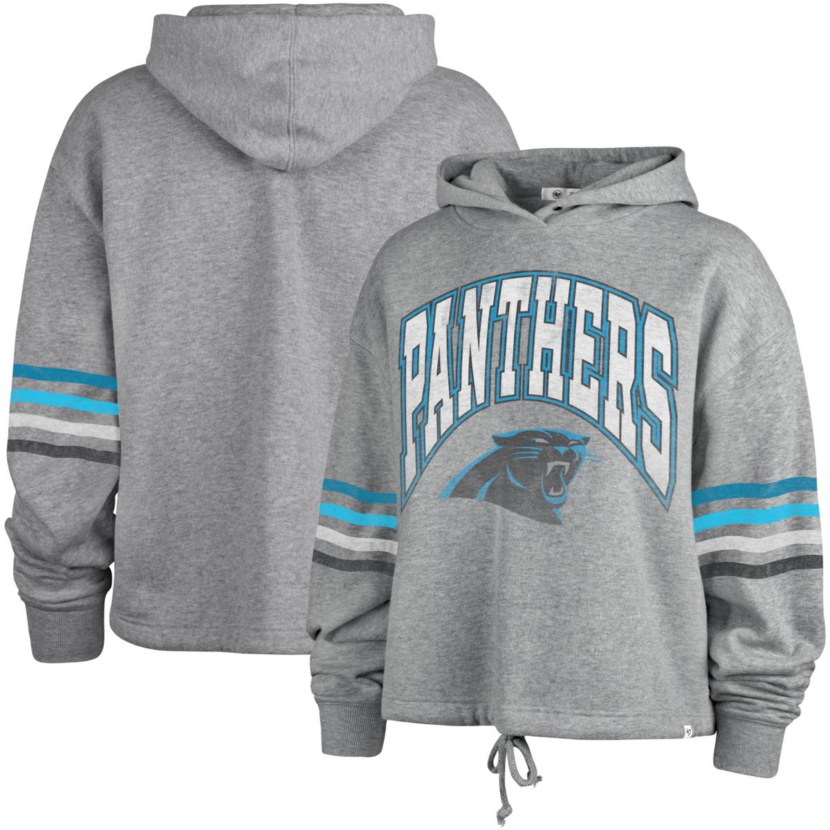 Women's '47 Heather Gray Carolina Panthers Upland Bennett Pullover ...