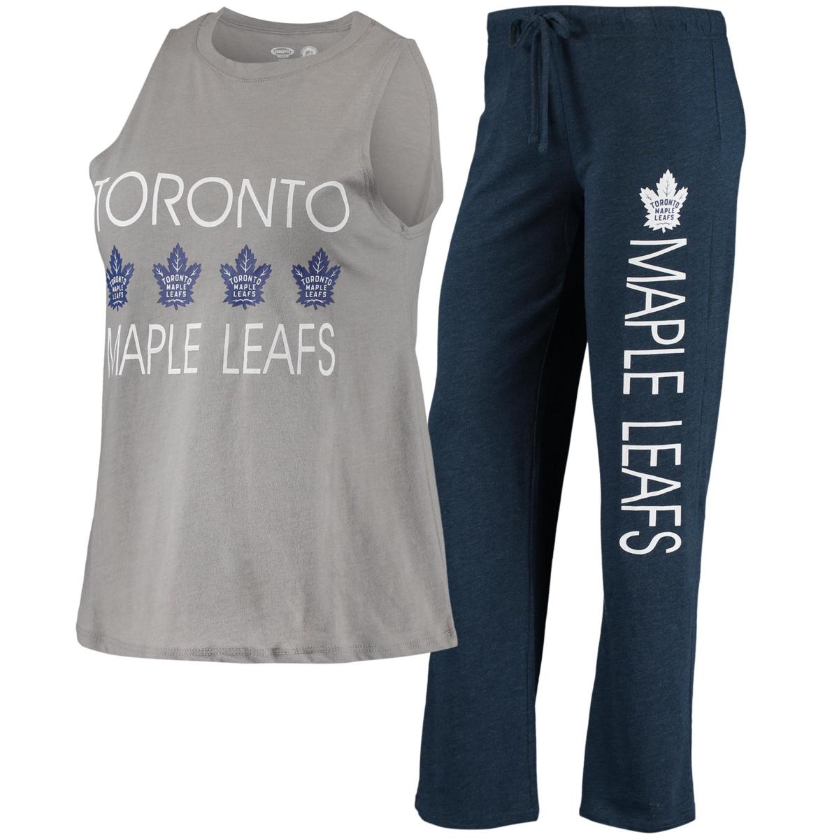 Womens Concepts Sport Gray Navy Toronto Maple Leafs Meter Tank Top