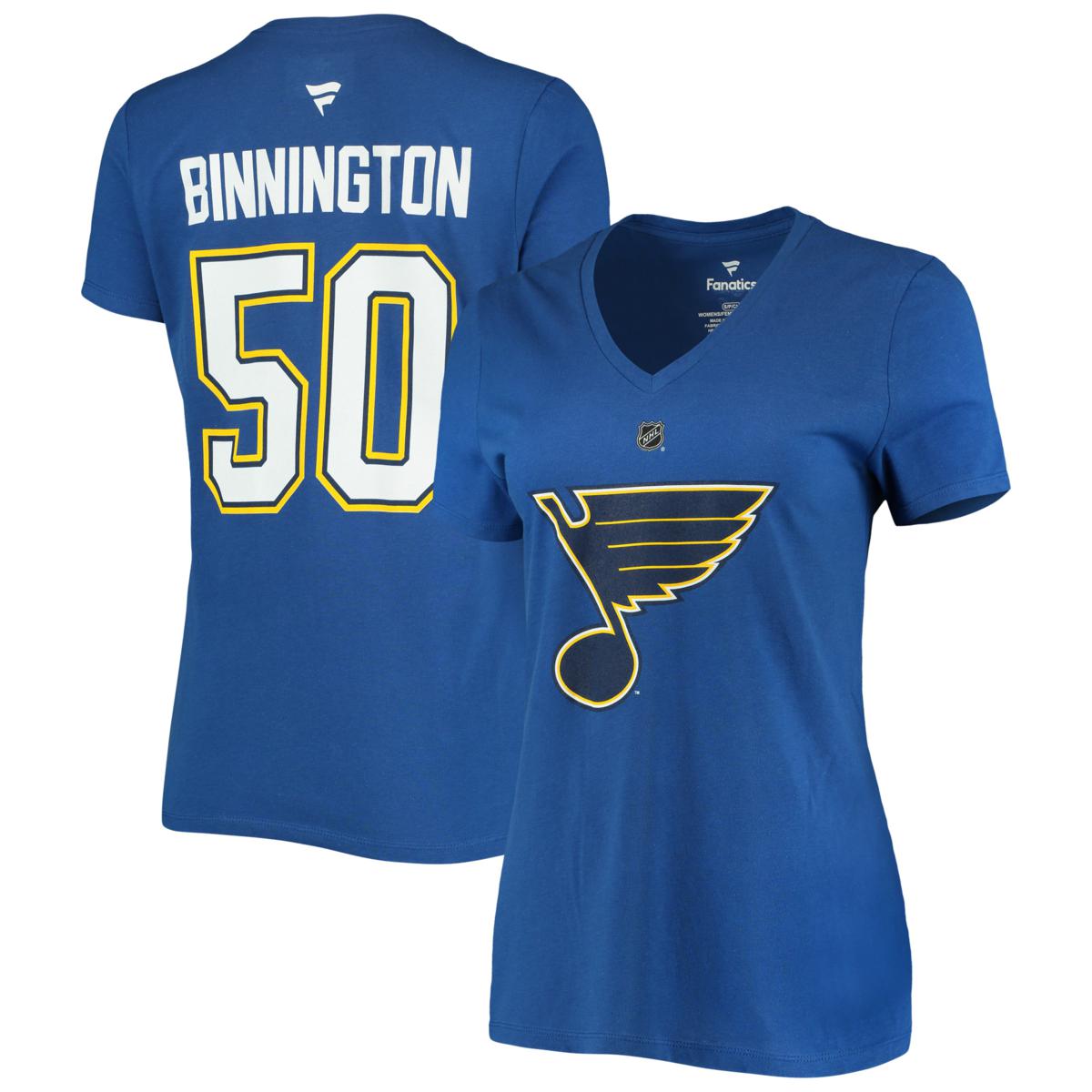 Women's Fanatics Branded Jordan Binnington Blue St. Louis Blues Team ...