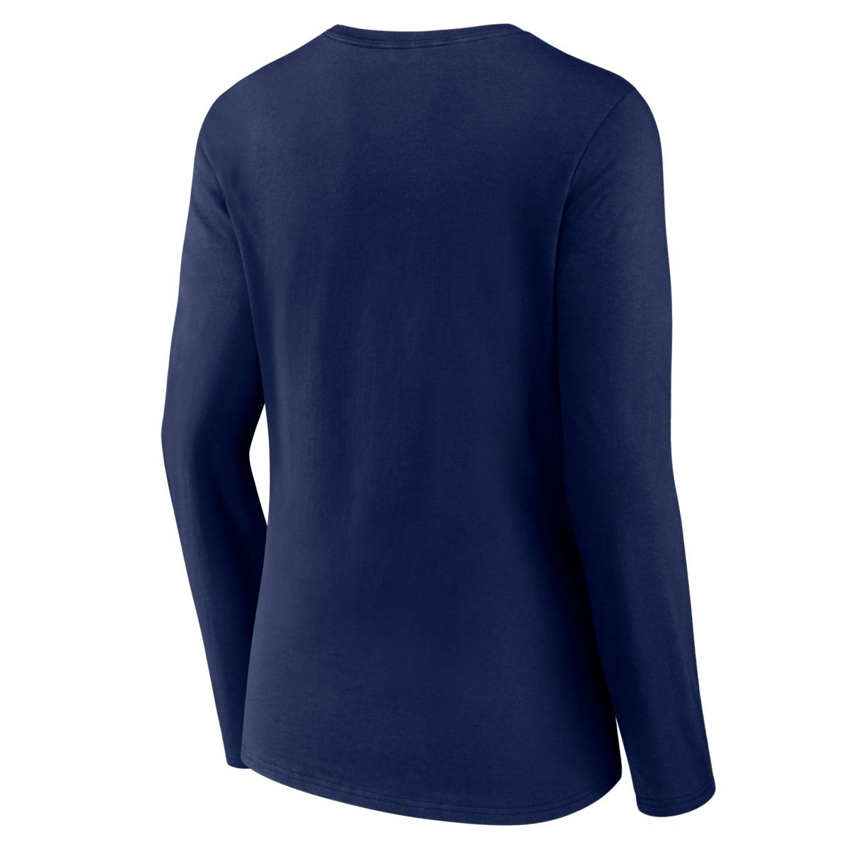 Women's Fanatics Navy Tennessee Titans Wordmark Long Sleeve V-Neck T-Shirt