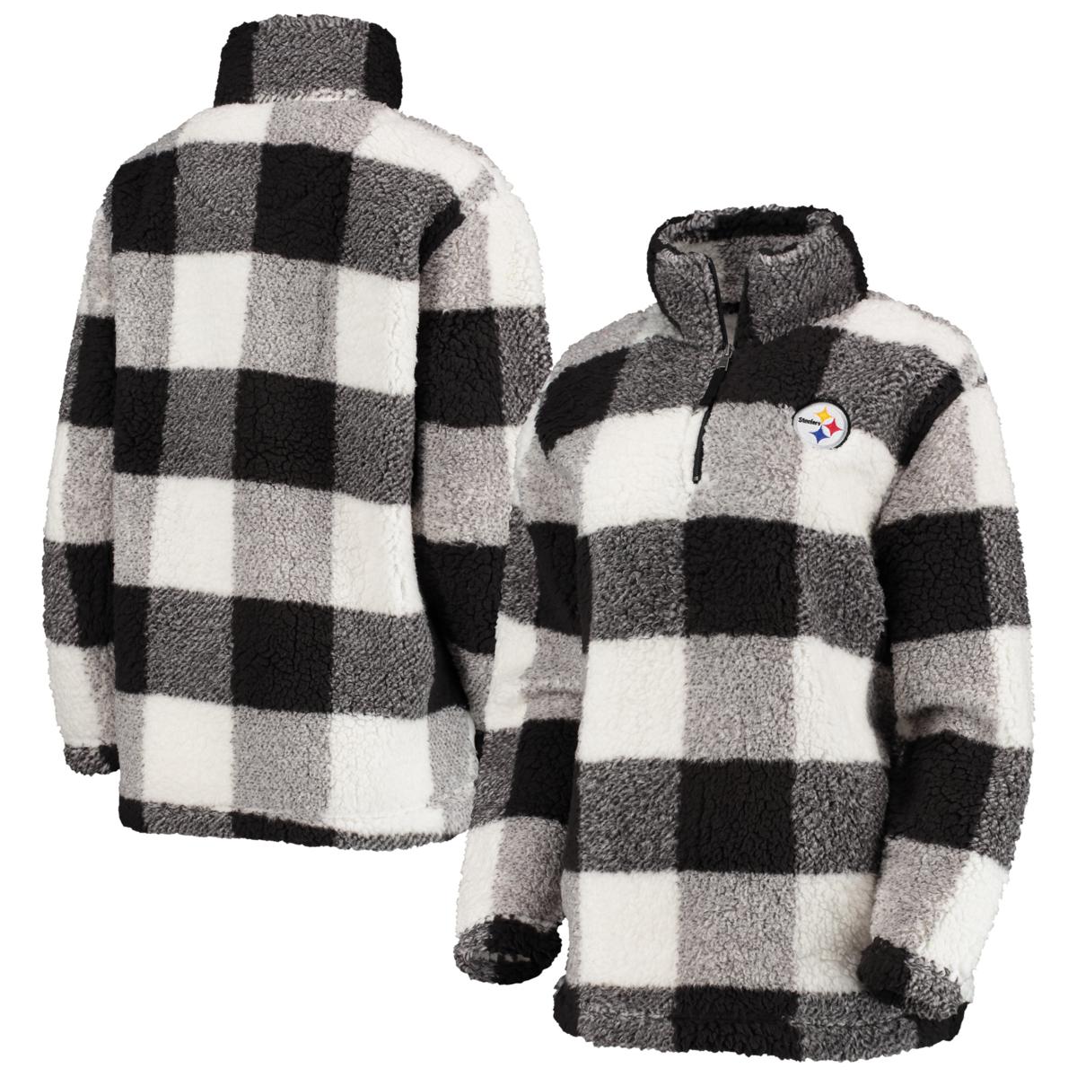 Women's G-III 4Her by Carl Banks Sherpa Plaid Quarter-Zip Jacket ...