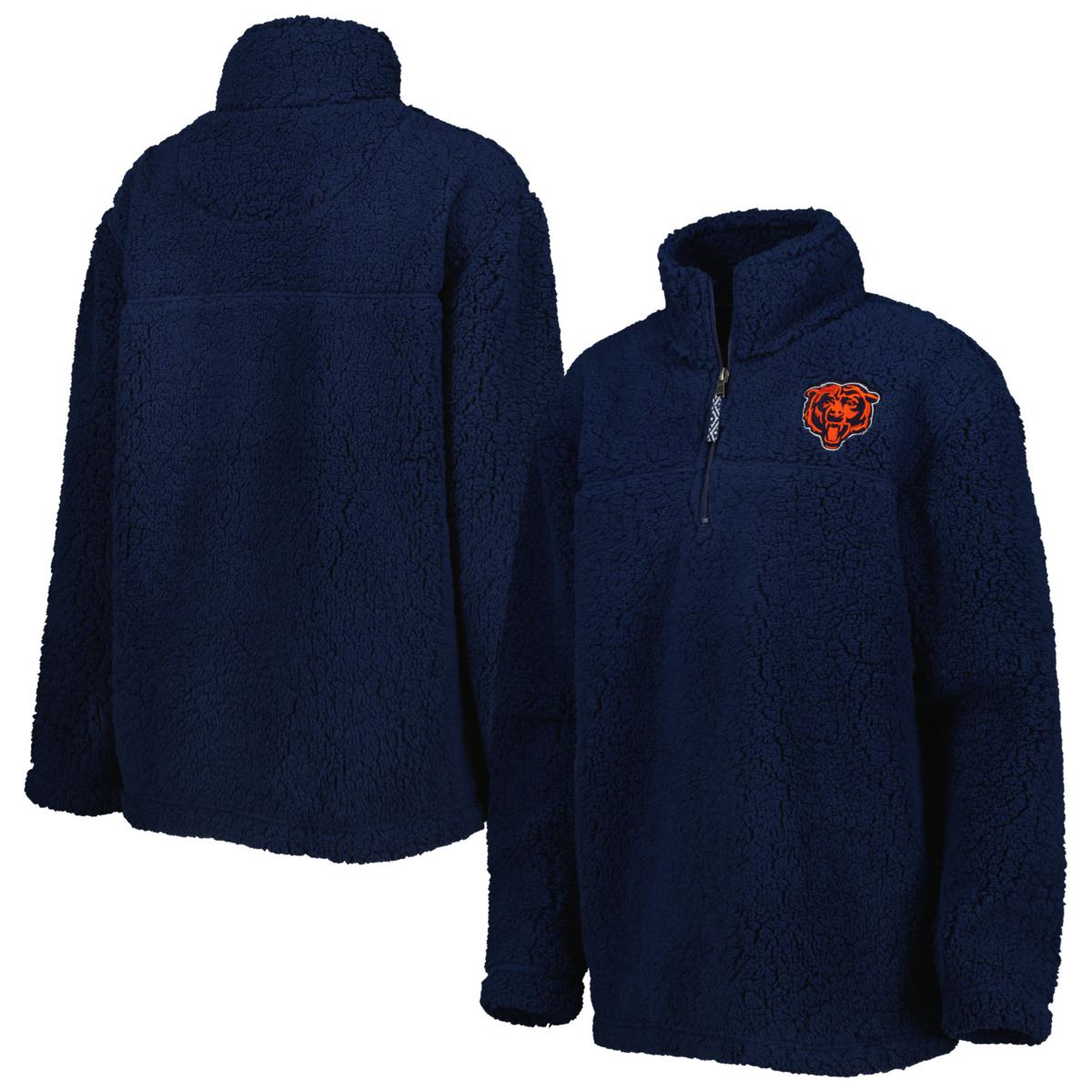 Women's G-III 4Her by Carl Banks Navy Chicago Bears Sherpa Quarter-Zip  Jacket