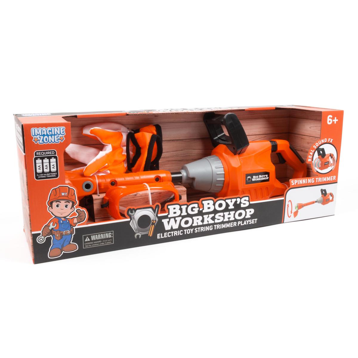 World Tech Toys Big Boys Workshop Electric Toy String Trimmer Playset