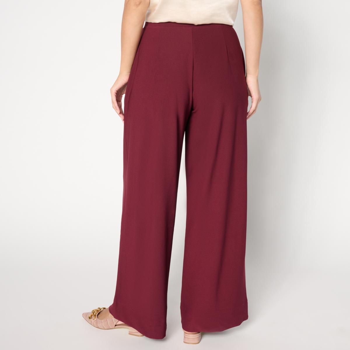 WynneCollection Luxe Crepe Soft Suiting Wide Leg Pant | HSN