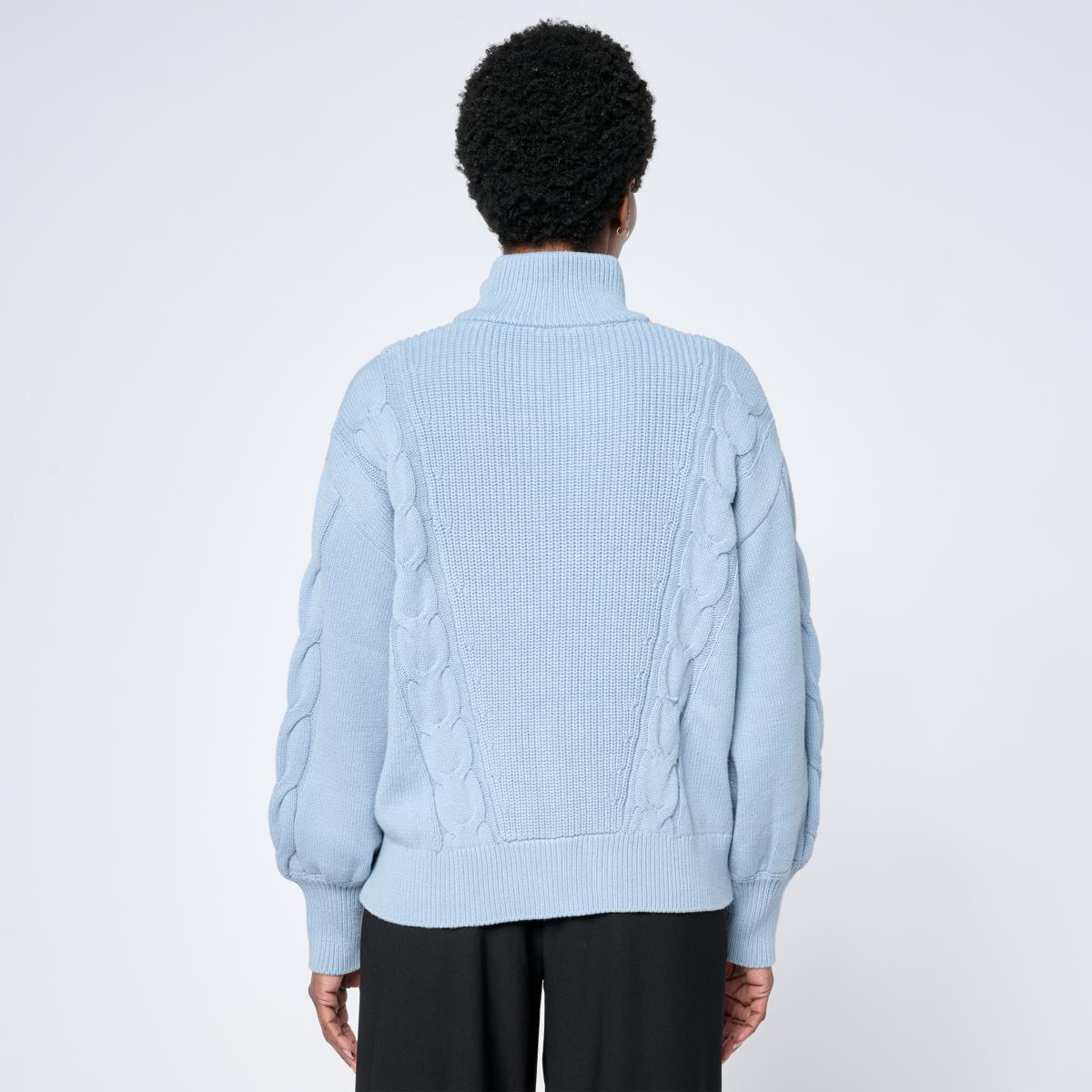 WynneLayers Cotton Blend Cable Detail 1/2-Zip Sweater | HSN