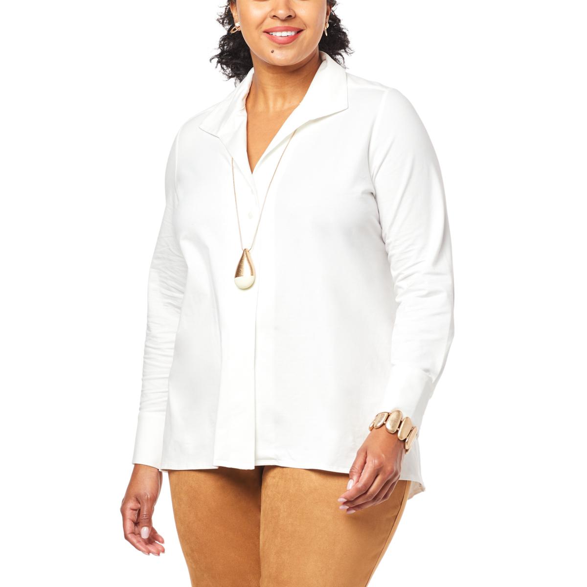 WynneLayers Easy Fit Everyday Cotton Knit Shirt 20434819 HSN