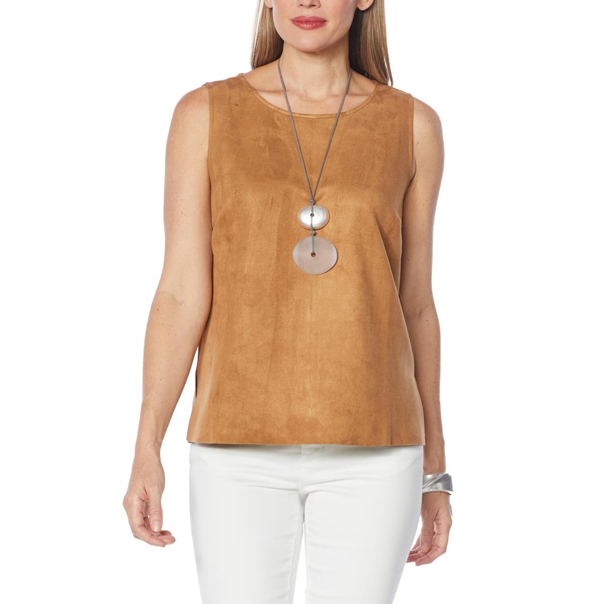 WynneLayers Faux Suede Sleeveless Shell - 20070123 | HSN