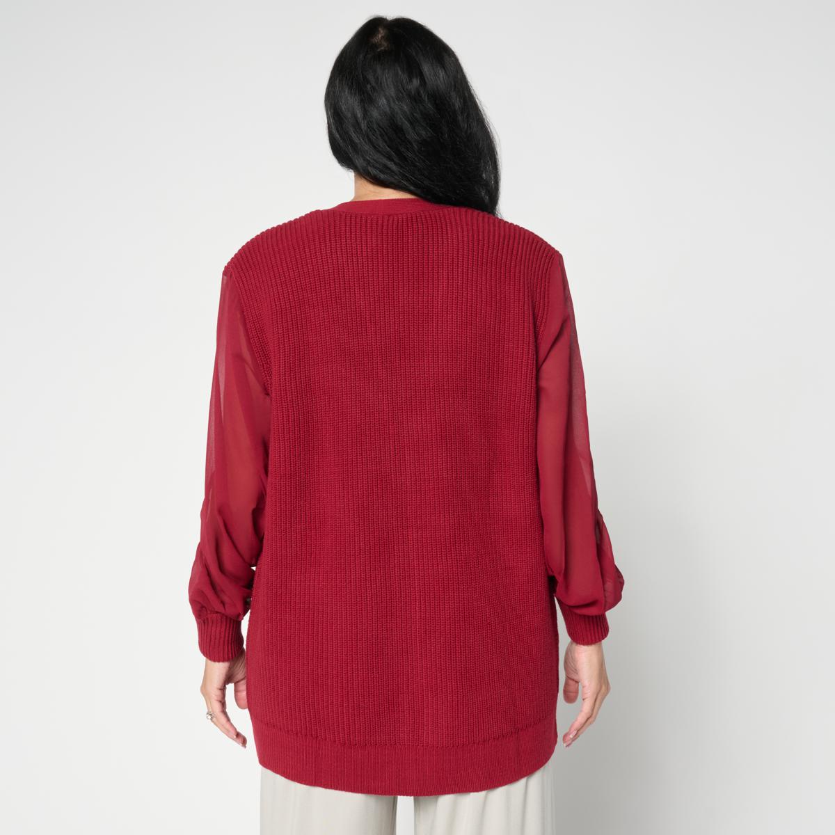 WynneLayers Mixed Media Button-Up Cardigan - 23572058 | HSN