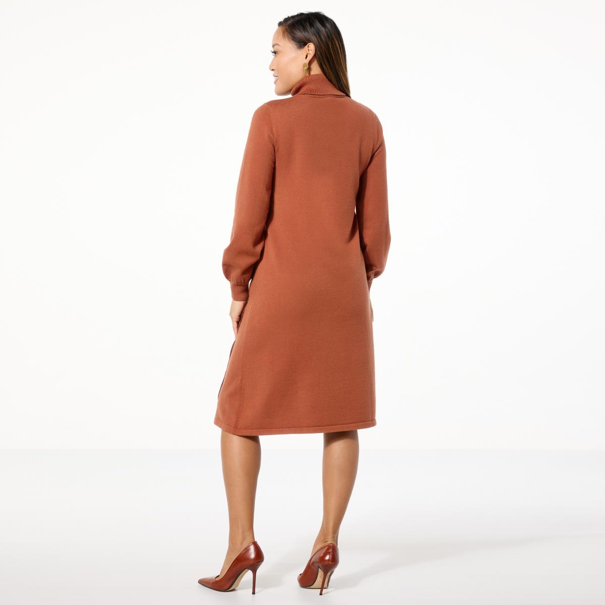 WynneLayers Turtleneck Sweater Knit Midi Dress 23304029 HSN