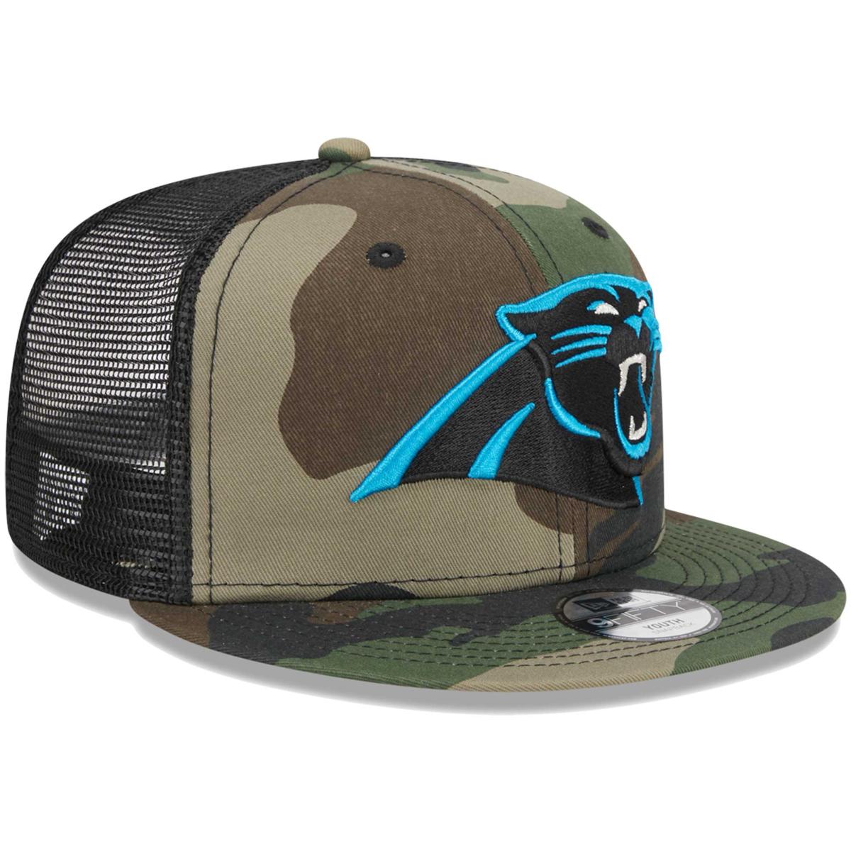 Men's New Era Camo/Olive Carolina Panthers Trucker 9FIFTY Snapback Hat