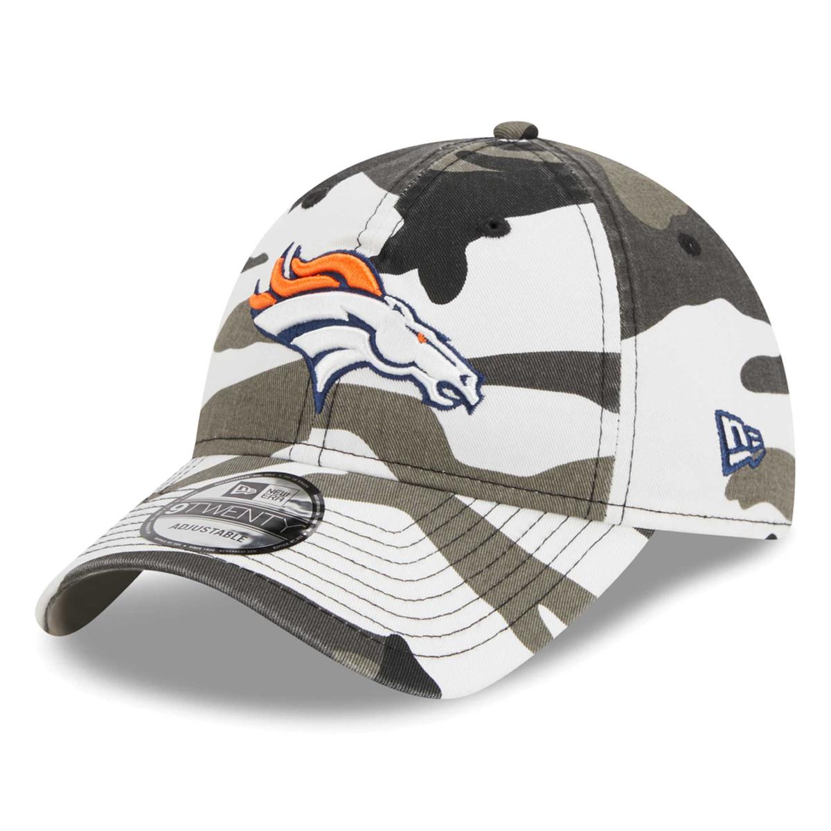 NFL Denver Broncos Hat, White, New Era 39thirty, Small-Medium