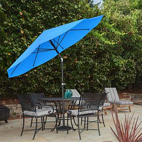 10' Auto-Tilt Patio Umbrella with Easy Crank - Brilliant Blue
