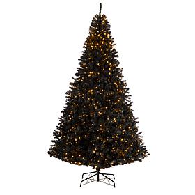 10’ Black  Christmas Tree with 950 Clear LED Lights