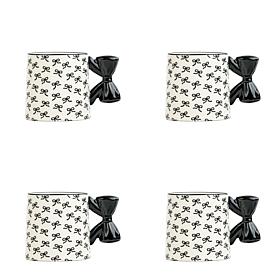 10 Strawberry Street Black Bow Mugs, Set of 4