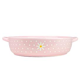 10 Strawberry Street Daisy Pink Polka Dot Round Baker
