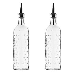 10 Strawberry Street Glass Oil & Vinegar Bottles,  Clear Spring Sprig