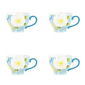 10 Strawberry Street Petaluxe Mug, Daisy, Set of 4