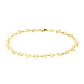 10K Gold Heart Station Bracelet