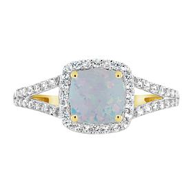 10K Simulated Gem and Simulated White Sapphire 7mm Ring