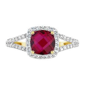 10K Simulated Gem and Simulated White Sapphire 7mm Ring