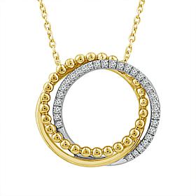 10K Two-Tone Gold 1/6ctw Diamond Circle Necklace