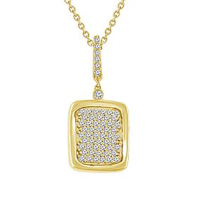 10K Yellow Gold 1/5ctw Pave' Diamond Fashion Pendant with Chain