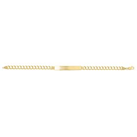 14K Gold Curb Link ID Bracelet 