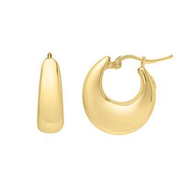 14K Gold Electroform Graduated Hoop Earrings