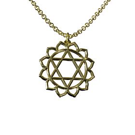14K Gold-Plated Sterling Silver Heart Chakra Pendant with Chain