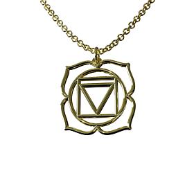 14K Gold-Plated Sterling Silver Root Chakra Pendant with Chain