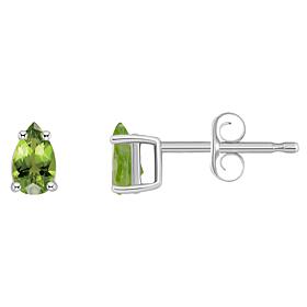 14K White Gold 5x3mm Pear-Shaped Gemstone Stud Earrings