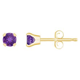 14K Yellow Gold 3mm Round Gemstone Stud Earrings