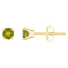 14K Yellow Gold 3mm Round Gemstone Stud Earrings