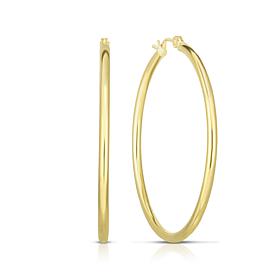 14K Yellow Gold 40mm Polished Hoop Earrings