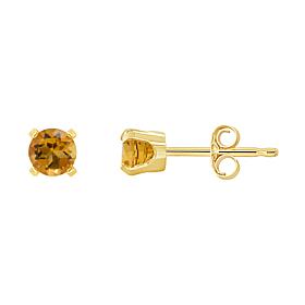 14K Yellow Gold 4mm Round Gemstone Stud Earrings